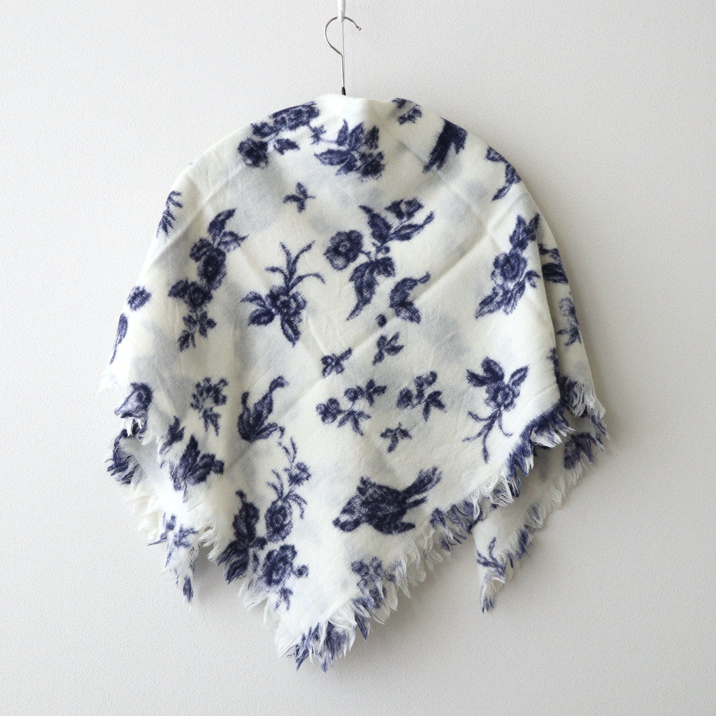 GARDEN WOOL SHAWL #blue [no.6757]