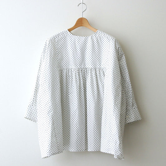 明滅する春 rectangle blouse #white/black [TLF-124-sh005-gp]