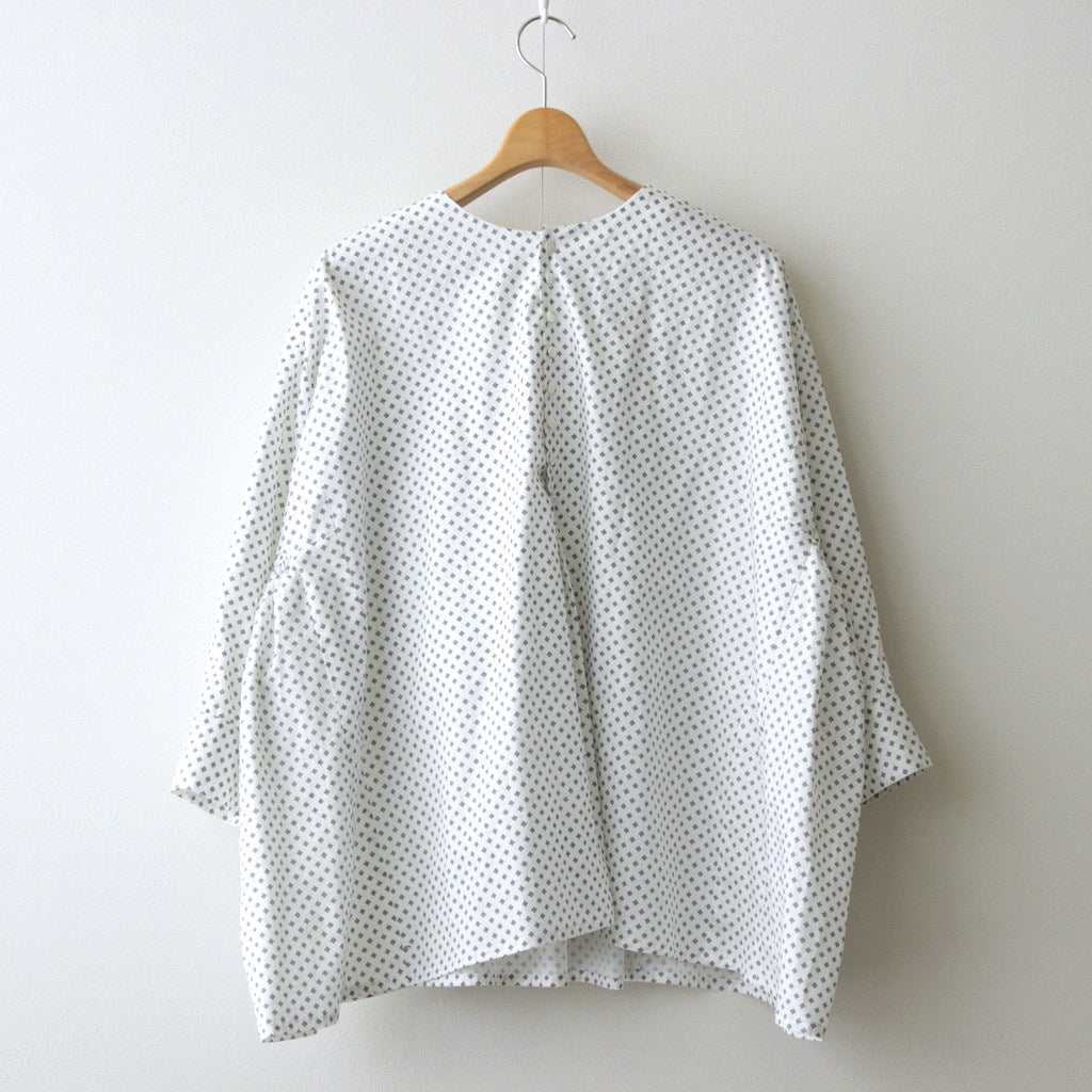 明滅する春 rectangle blouse #white/black [TLF-124-sh005-gp]