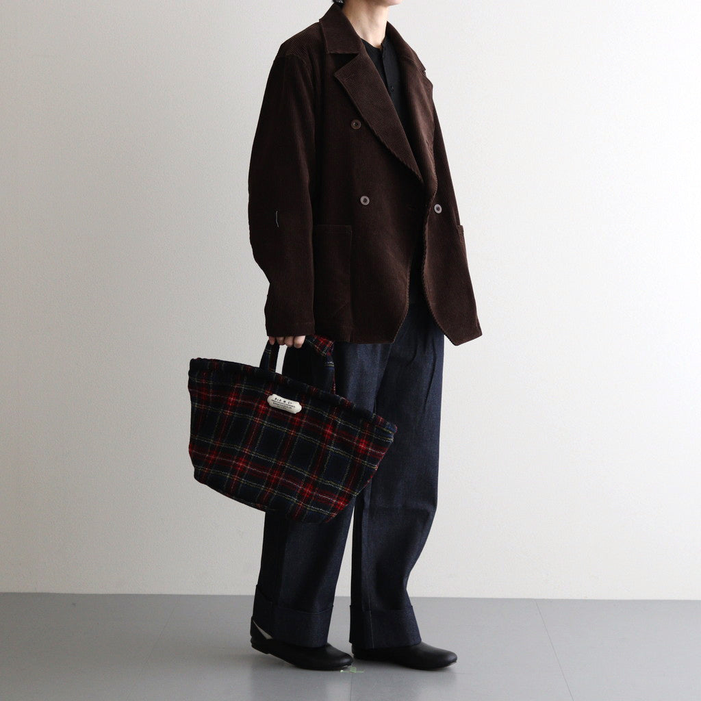 WOOL TARTAN CHECK MARCHE BAG #BLACK STEWART [no.6543]