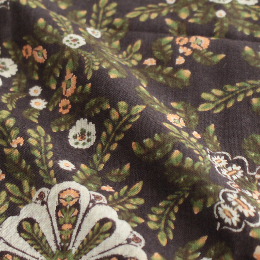 KALEIDOSCOPE FLOWER GAUZE SHAWL #DARK BROWN [no.6398]