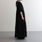 organic cotton tiered dress #black [1459-000]