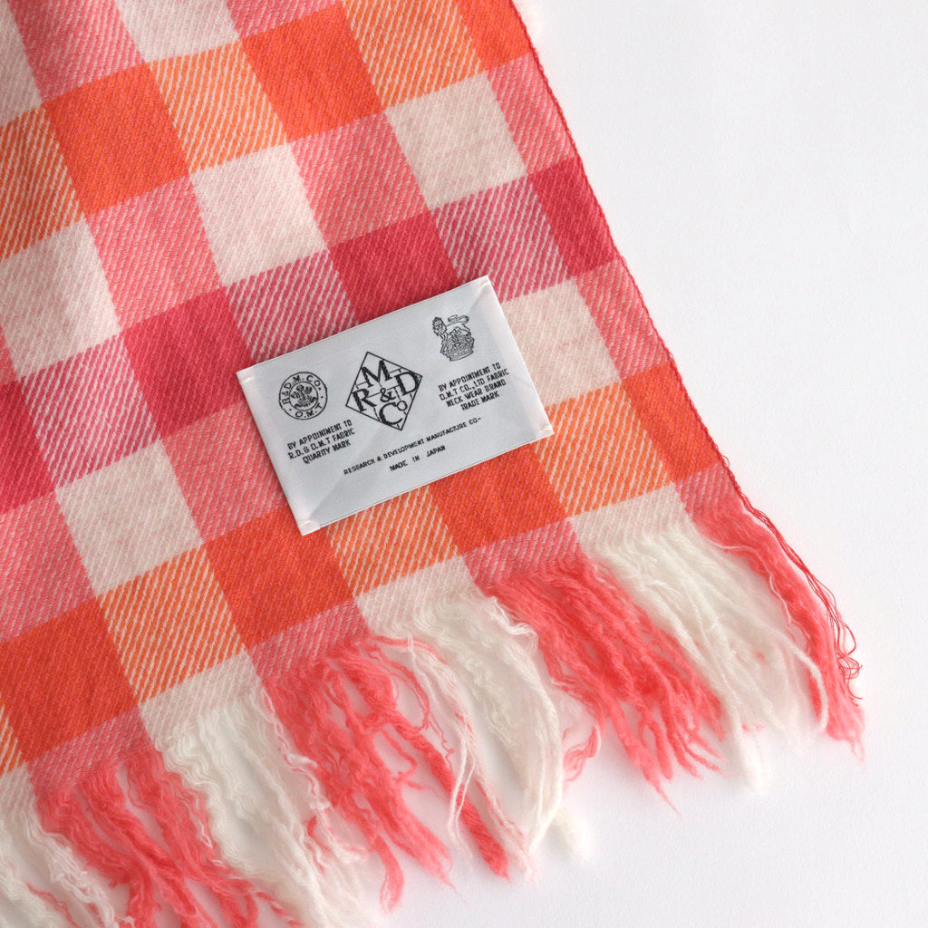 人気完売❣️R&D.M.Co- オールドマンズテーラーピンクのチェックブランケット CHECK BLANKET #PINK [no.6511] – DOKODO
