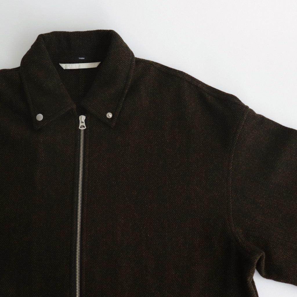 Original Wool Herringbone Zipsten CO #024 Brown Herringbone [TS233CO077]