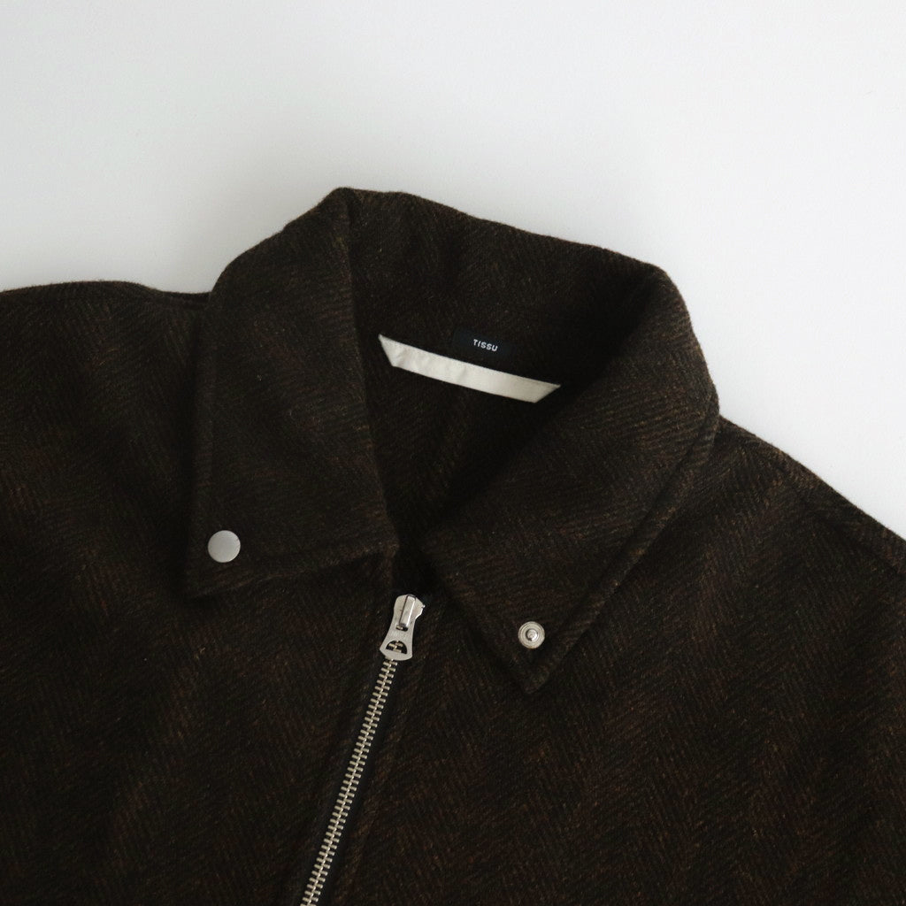 Original Wool Herringbone Zipsten CO #024 Brown Herringbone [TS233CO077]