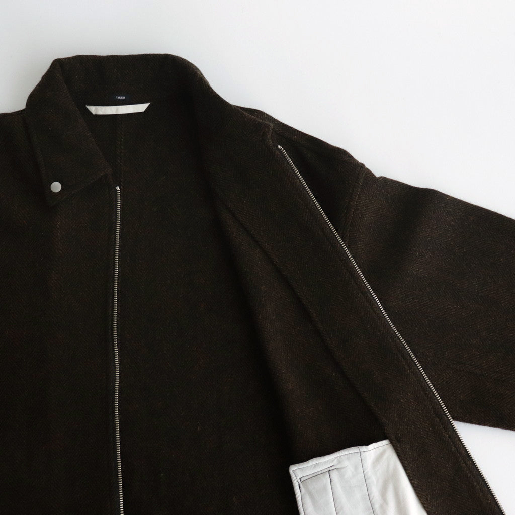 Original Wool Herringbone Zipsten CO #024 Brown Herringbone [TS233CO077]