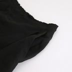 Triple Washer Linen Wrap Culottes PT #001 Black [UT213PT021]