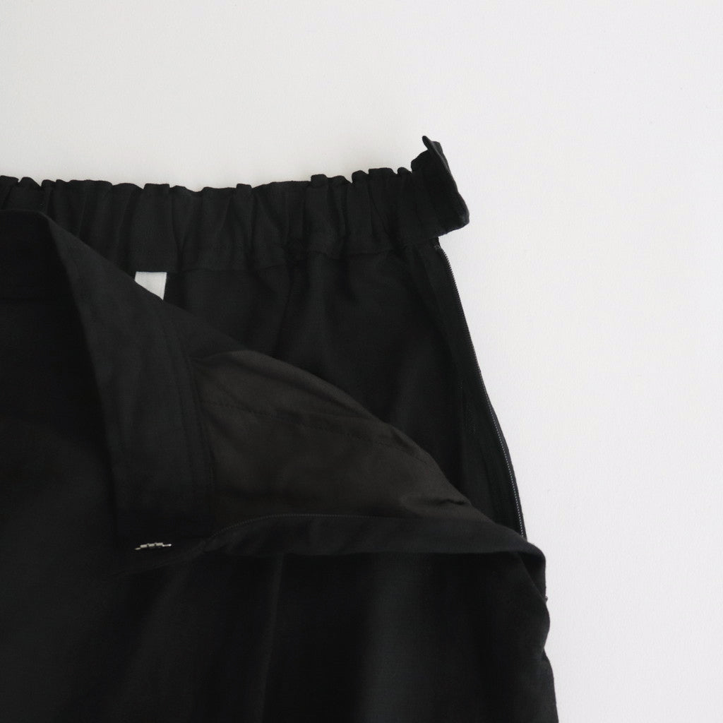 Triple Washer Linen Wrap Culottes PT #001 Black [UT213PT021]