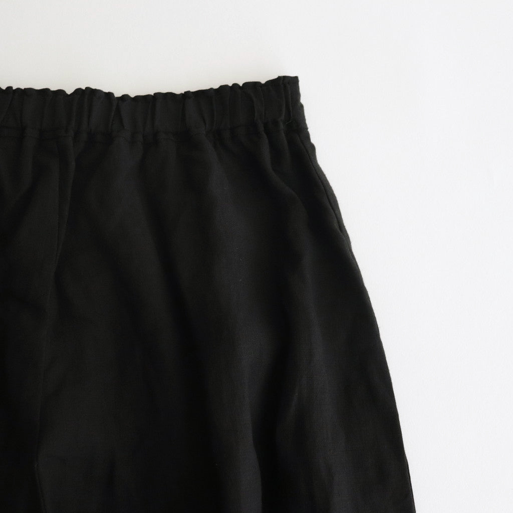 Triple Washer Linen Wrap Culottes PT #001 Black [UT213PT021]