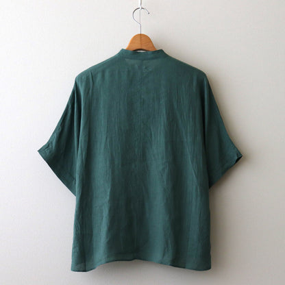 French linen shirt #green [US242SH024]