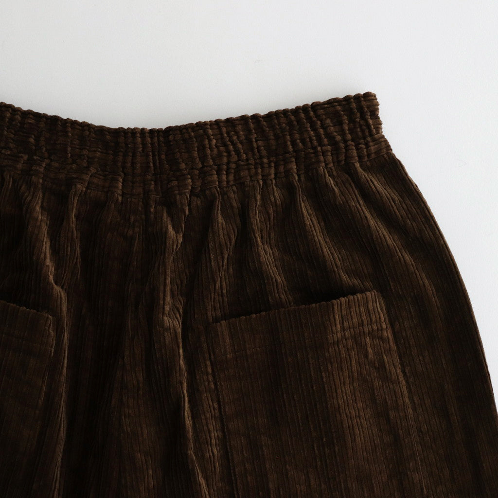 Parent-child corduroy gathered pants #Brown [US244PT018]