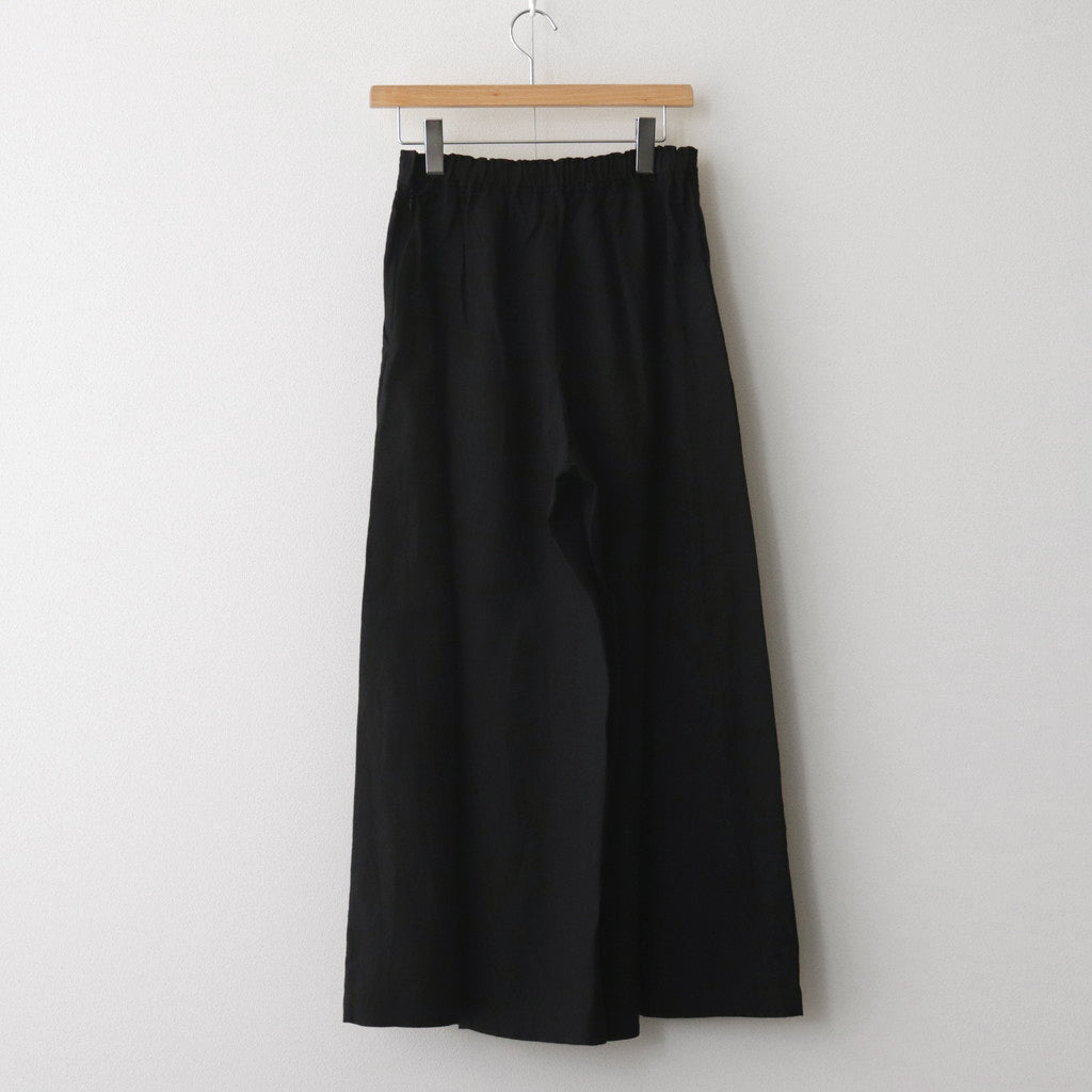 Triple Washer Linen Wrap Culottes PT #001 Black [UT213PT021]