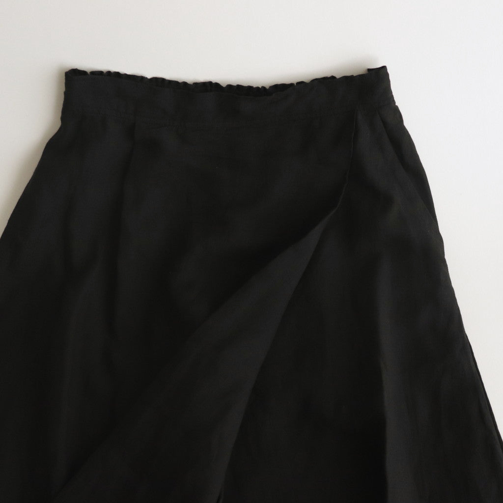 Triple Washer Linen Wrap Culottes PT #001 Black [UT213PT021]