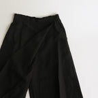 Triple Washer Linen Wrap Culottes PT #001 Black [UT213PT021]