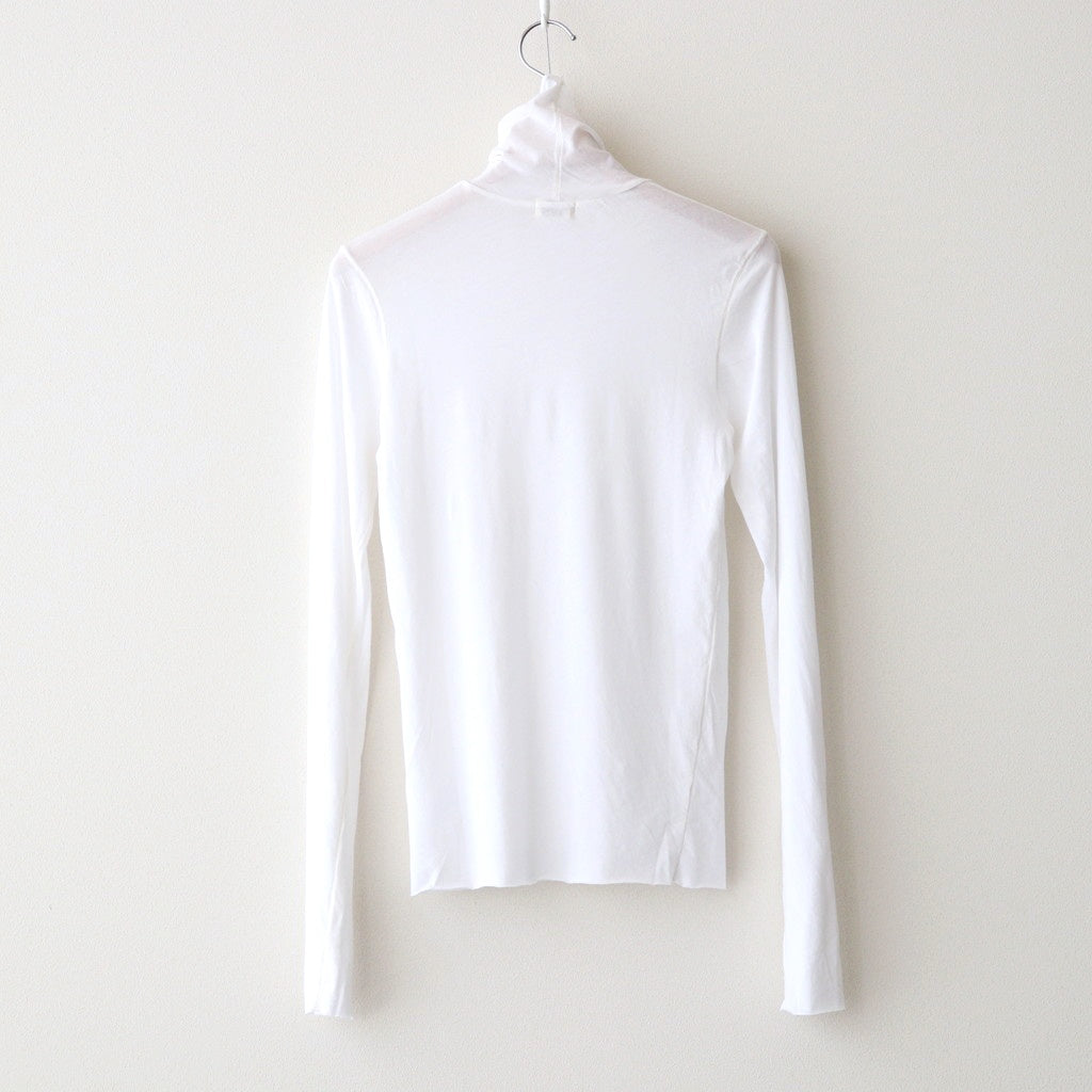 high twist cotton sheer jersey turtle-neck Tee #off white [WVFL-UW104]