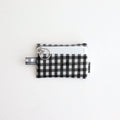 FLAT POUCH MINI #GINGHAM BLACK [TMB-2352A]