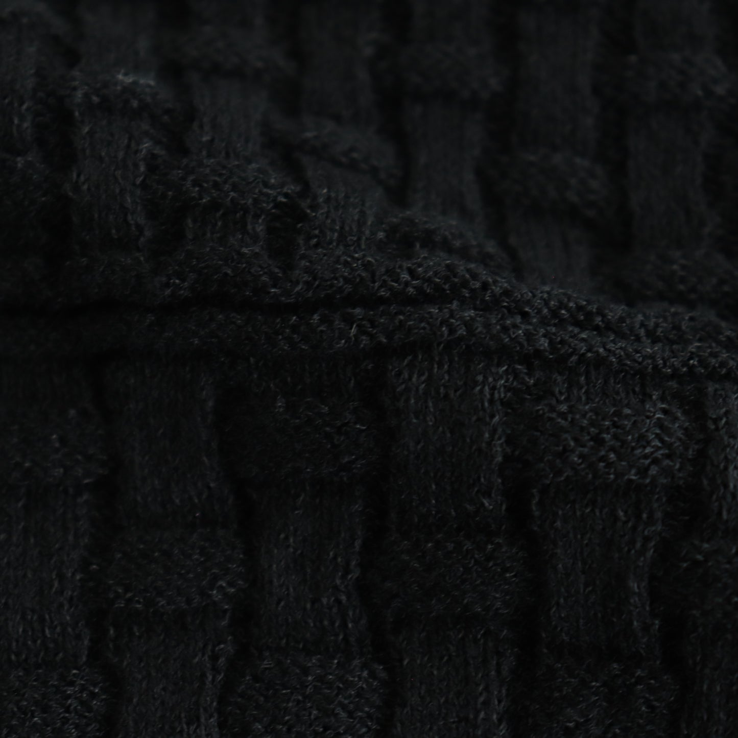 Cotton-boucle Basket Top #Black [oni050]