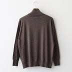 14GG 2PLY PLAIN STITCH COTTON/WOOL/CASHMERE TURTLE NECK PULLOVER #8600 BROWN [GNSL24541]