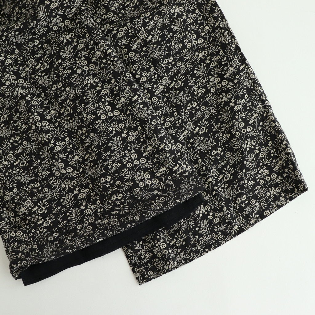COTTON SLUB SMALL FLOWER PRINT WIDE EASY PANTS #9982 BLK (BLACK x BEIGE PRINT) [NSL25575]