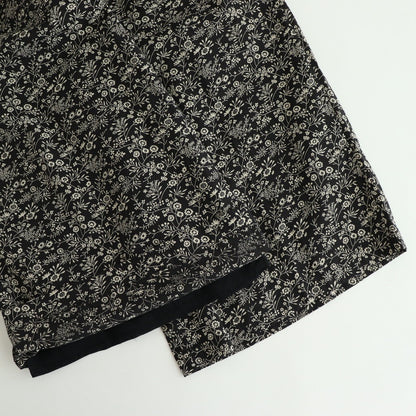 COTTON SLUB SMALL FLOWER PRINT WIDE EASY PANTS #9982 BLK (BLACK x BEIGE PRINT) [NSL25575]