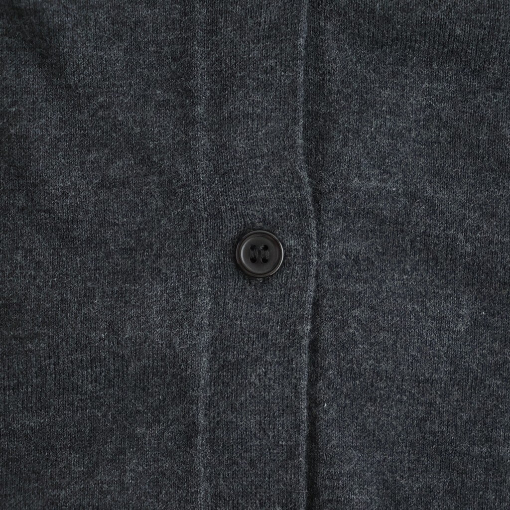 14GG PLAIN STITCH COTTON/NYLON/SILK V-NECK CARDIGAN #9800 CHARCOAL [NNSL26503]