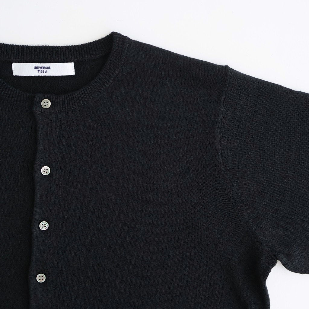 French Pure Linen クルーネックカーディガン #001 クロ [UT262KN001]