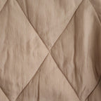 BANGALORE SILK PLAIN PADDED C-NECK SHORT COAT #8400 DK BEIGE [NMDS26551]