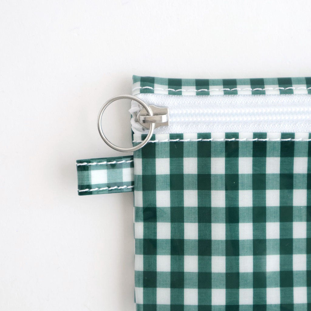 FLAT POUCH SMALL #GINGHAM GREEN [TMB-2310N]