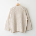 double honeycomb mesh-knit buttonless C/D #off white mix [WXSP-UW112]