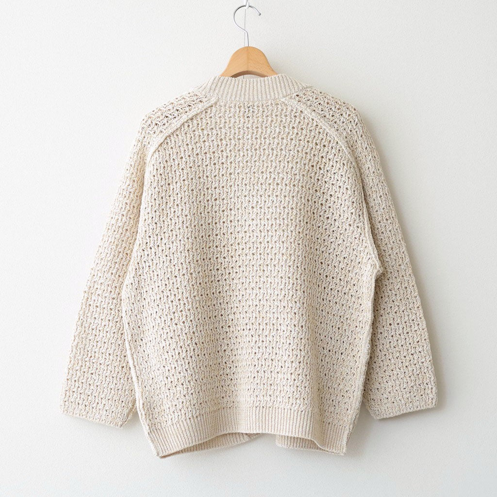 double honeycomb mesh-knit buttonless C/D #off white mix [WXSP-UW112]
