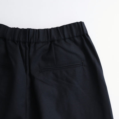 WORSTED SERGE 2TUCK WIDE EASY PANTS #9900 BLACK [GNMDS2502WS]