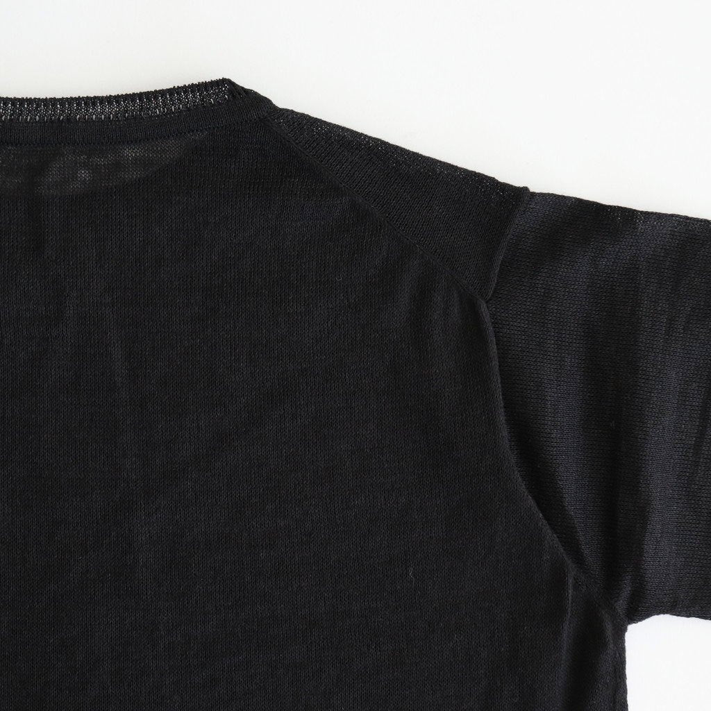 Jenner Linen Knit Crew #Black [A232251TK765]