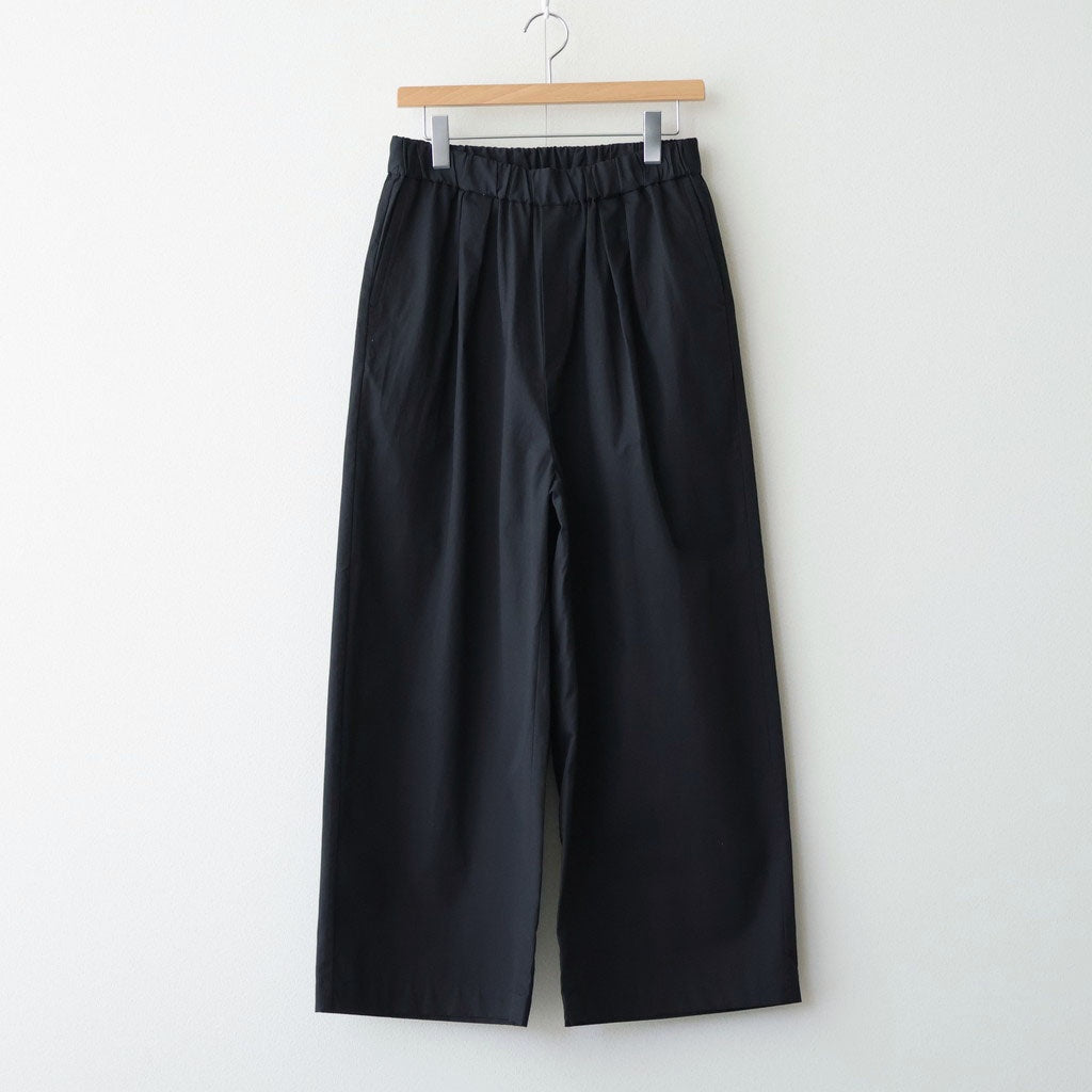 COTTON/LINEN DYED WEATHER 2TUCK WIDE EASY PANTS #9900 BLACK [GNMDS2502CLW]