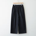 COTTON/LINEN DYED WEATHER 2TUCK WIDE EASY PANTS #9900 BLACK [GNMDS2502CLW]