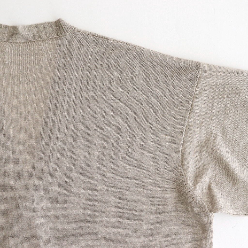 12GG 1PLY LINEN PLAIN V-NECK 1 BUTTON CARDIGAN #8200 LINEN [GNSL23302]