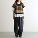 Flower Jacquard Knit Blouse #Black [261807]