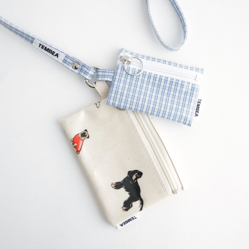 FLAT POUCH MINI #CHECK LT-BLUE [TMB-2352A]