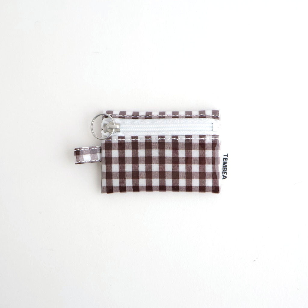 FLAT POUCH MINI #GINGHAM BROWN [TMB-2352A]