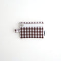 FLAT POUCH MINI #GINGHAM BROWN [TMB-2352A]