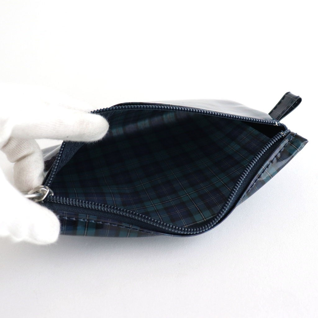 FLAT POUCH MEDIUM #CHECK NAVY [TMB-2565H]