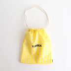 Drawstring bag #GINGHAM YELLOW [TMB-1863H]