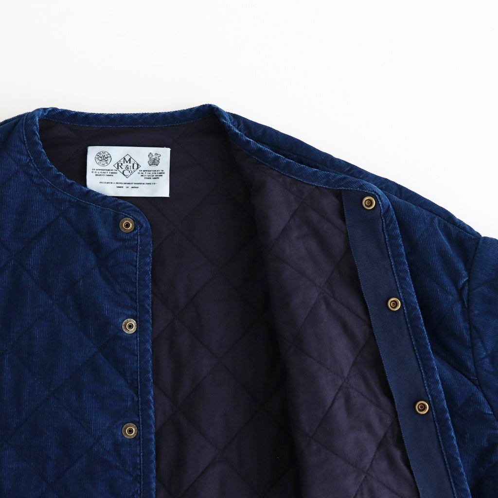 INDIGO LIGHT CORDUROY QUILTING HALF COAT #Indigo [no.7038]