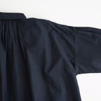 40s COTTON POPLIN PLAIN REGULAR COLLAR SHIRT WITH GATHER #3900 NAVY [NSL26522]