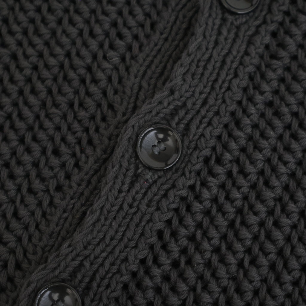 ネパール手編みKNIT クルーネックカーディガン #007 チャコール [PA260KN024]