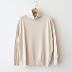 14GG 2PLY PLAIN STITCH COTTON/WOOL/CASHMERE TURTLE NECK PULLOVER #8100 NATURAL [GNSL24541]