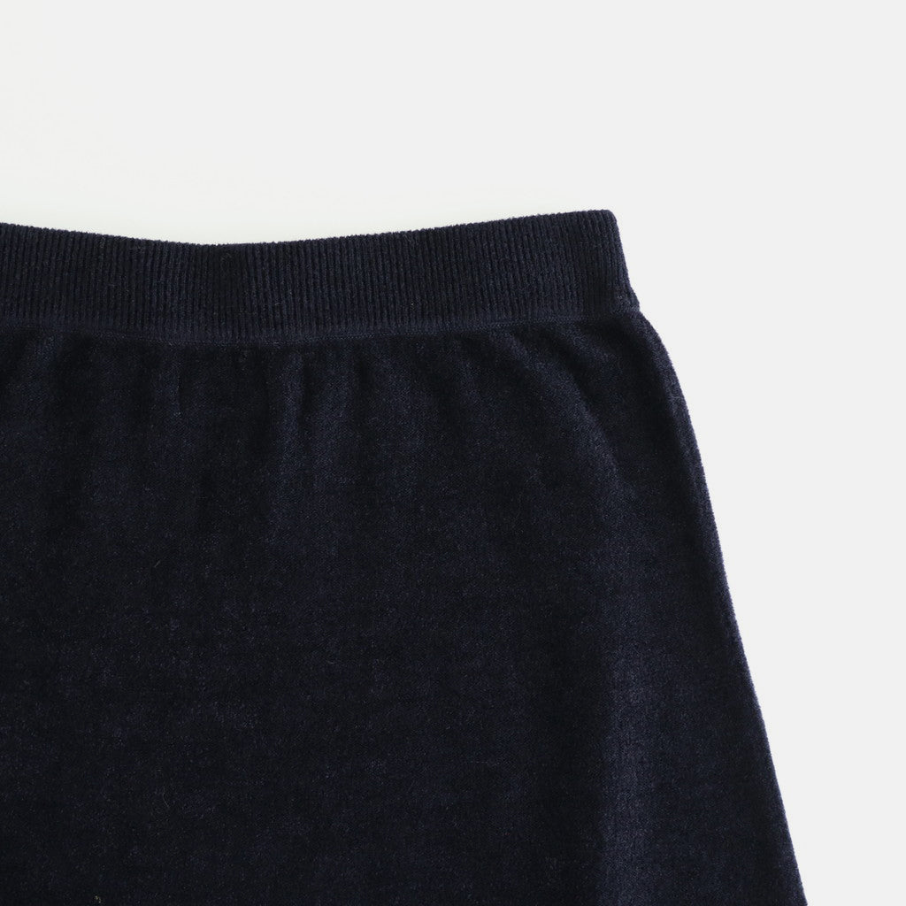 ex.superfine lambs wool & rayon mole skirt #navy [WVFL-UW110]