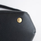 GRAINED LEATHER ONE HANDLE BAG #9900 BLACK [SVMDS2551F]