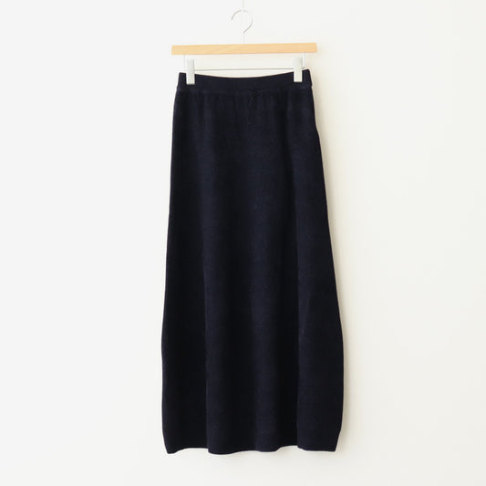 ex.superfine lambs wool & rayon mole skirt #navy [WVFL-UW110]