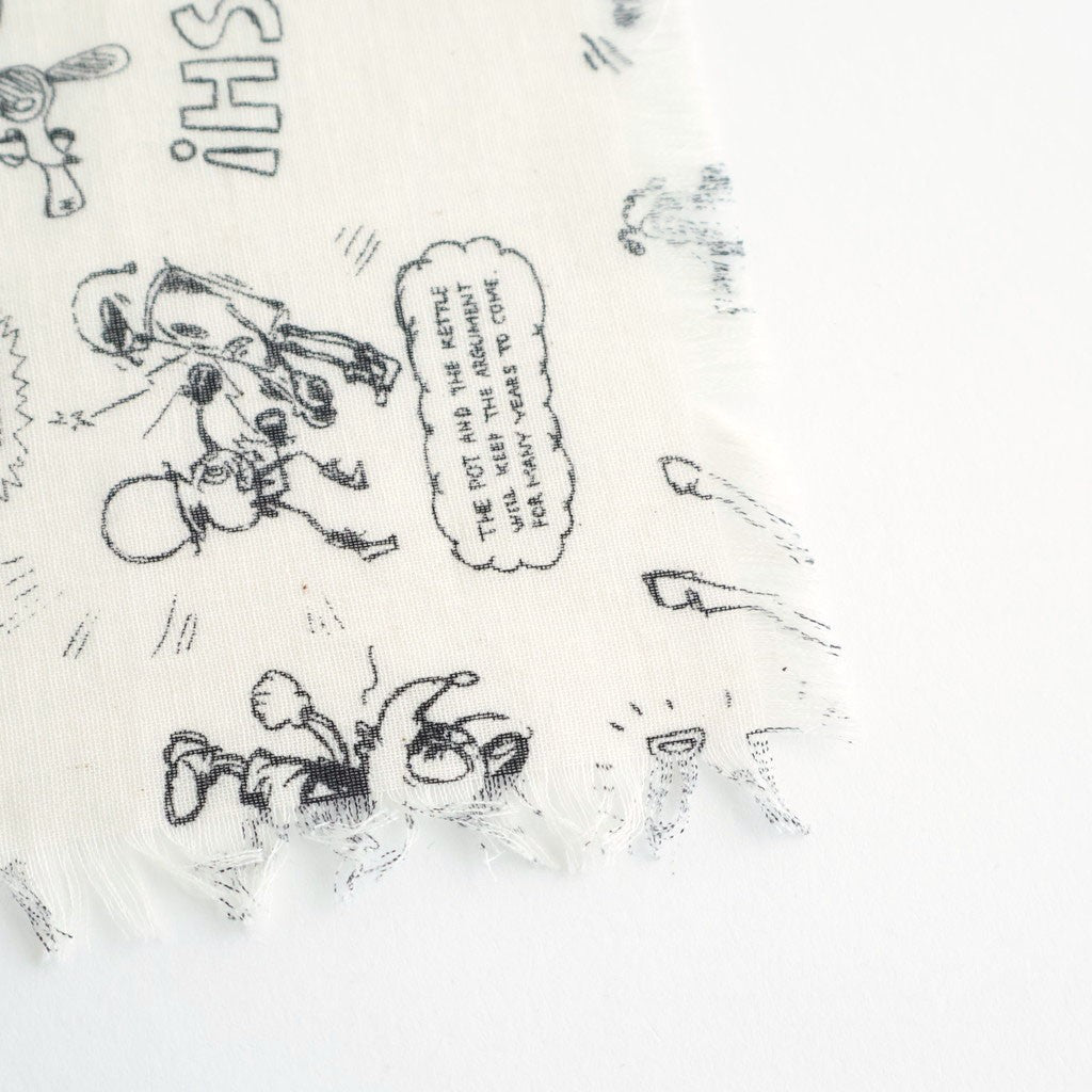 GRAFFITI GAUZE SHAWL #Flax [no.7960]