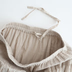 80s ORGANIC COTTON VOILE MINI PINTUCK FLARED SKIRT #8200 BEIGE (MILKY BEIGE) [NMDS26245]